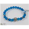 Image 1 : #16-BLUE APATITE BRACELET LION HEAD BEAD