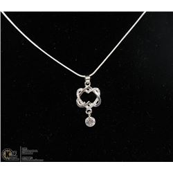 LADIES 3D HEART PENDANT AND NECKLACE SET
