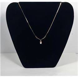 9 - VINTAGE 10K GOLD/PEARL NECKLACE