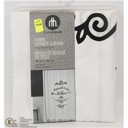 HOMETRENDS FABRIC SHOWER CURTAIN
