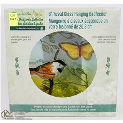 8" FUSED GLASS HANGING BIRDFEEDER