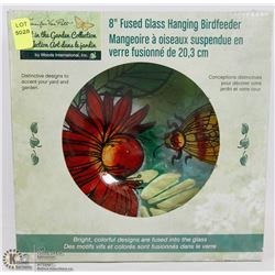 8" FUSED GLASS HANGING BIRDFEEDER
