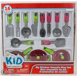 KID CONNECTION 16PC MY KITCHEN UTENSILS PLAY SET