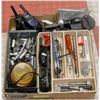 Image 1 : FLAT OF ASSORTED TOOLS & SHOP SUPPLIES INCL DRILL
