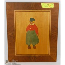 HANDCRAFTED DUTCH WOOD PICTURE 12"X15"