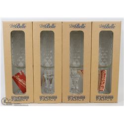 LOT OF 4 NEW LADY BELLE FANCY REDNECK GLASSES.