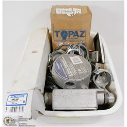 FLAT OF ASSORTED ELECTRICAL SUPPLIES INCL CONDUIT