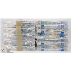 10 NEW CRAFT KITS IN PLASTIC STORAGE CASES.