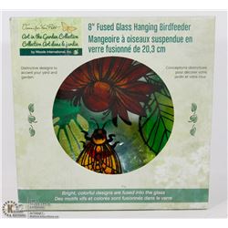 8" FUSED GLASS HANGING BIRDFEEDER