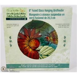 8" FUSED GLASS HANGING BIRDFEEDER