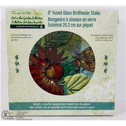 8" FUSED GLASS HANGING BIRDFEEDER STAKE