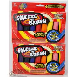 18 WASHABLE TEMPERA PAINT BRUSHES SQUEEZE N' BRUSH