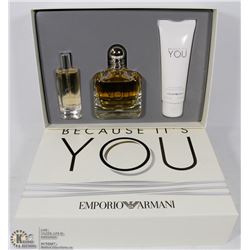 BECAUSE IT'S YOU 3 PC GIFT SET BY EMPORIO ARMANI