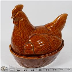 1960's BROWN HEN COOKIE JAR