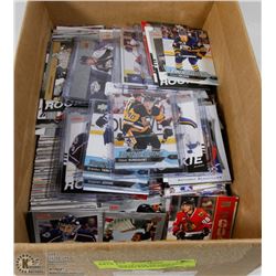 BOX OF OVER 1000 UPPER DECK HOCKEY ROOKIES, INSERTS