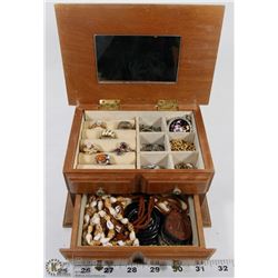 BROWN 1-DRAWER JEWELRY BOX