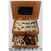 Image 1 : BROWN 1-DRAWER JEWELRY BOX