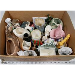 2) OCCUPIED JAPAN VASES AND SMALL PLANTERS.