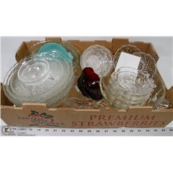11) 2 SETS OF FRUIT BOWLS AND GLASS NAPPIES, EXTRA