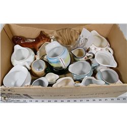 13) COLLECTION OF VARIETY OF CREAMERS, EMERALD