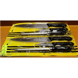 PAIR OF NEW 3 PC KNIFE SETS INCLUDES KNIFE