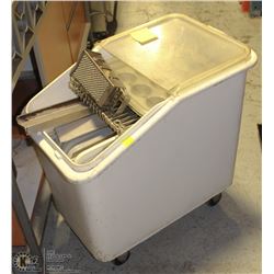DRY GOODS BIN WITH ASSORTED TRAYS AND LIDS