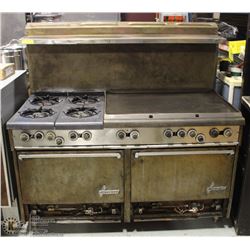 GARLAND COMBINATION 4-BURNER, FLAT-TOP GRILL