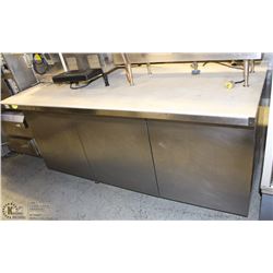 3 DOOR COOLER WITH PREP TOP 73" X 35" X 34"