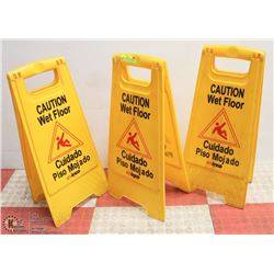 GROUP OF 3 WINCO  "WET FLOOR" SIGNS