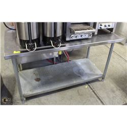 STAINLESS TOP PREP TABLE WITH SHELF 5'X30"