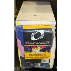 25LB BOX OF NEW COLOURED COTTON RAGS