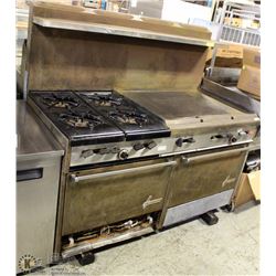 GARLAND COMBINATION 4-BURNER, FLAT-TOP GRILL
