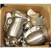 Image 1 : LARGE BOX OF TEA POTS, COFFEE CUPS, WATER PITCHERS