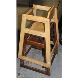 LOT OF 2 WOOD HIGHCHAIRS