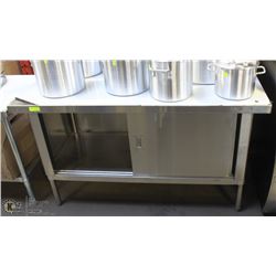 NEW STAINLESS STEEL PREP TABLE /W SLIDING DOOR