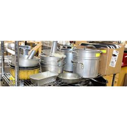 SHELF CONTAINING BAKING TRAYS, CAKE PANS & STOCK