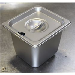ME#8, STAINLESS STEEL FOOD PAN 1/4 SIZE 6" DEEP W/