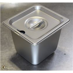 ME#8, STAINLESS STEEL FOOD PAN 1/4 SIZE 6" DEEP W/