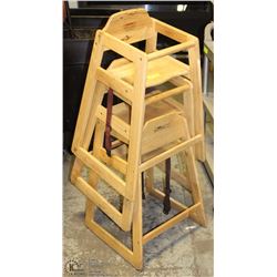 LOT OF 3 WOODEN HIGHCHAIRS