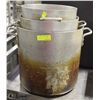 Image 1 : 3 ASSORTED METAL STOCK POTS