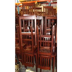 LOT OF 50 WOOD HIGH BACK BAR STOOLS