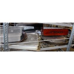 LOT OF 2 BAR CADDIS ASSORTED LIDS AND PIZZA PANS