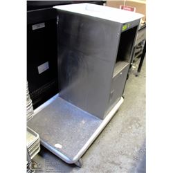 7) STAINLESS STEEL JANITOR CART WITH GARBAGE