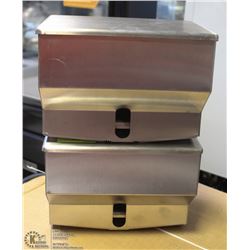 2 STAINLESS STEEL PAPER TOWEL HOLDERS, STANDARD