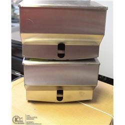 2 STAINLESS STEEL PAPER TOWEL HOLDERS, STANDARD