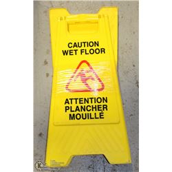 LOT OF 2 YELLOW WET FLOOR CAUTION SIGNS