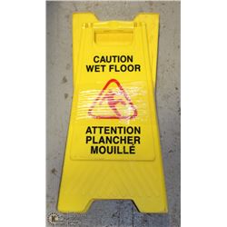 LOT OF 2 YELLOW WET FLOOR CAUTION SIGNS