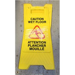 LOT OF 2 YELLOW WET FLOOR CAUTION SIGNS