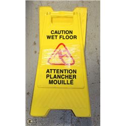 LOT OF 2 YELLOW WET FLOOR CAUTION SIGNS