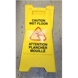 LOT OF 2 YELLOW WET FLOOR CAUTION SIGNS